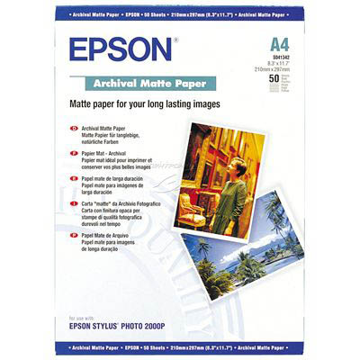 Image for EPSON S041342 ARCHIVAL MATTE PHOTO PAPER 192GSM A4 WHITE PACK 50 from Ross Office Supplies Office Products Depot
