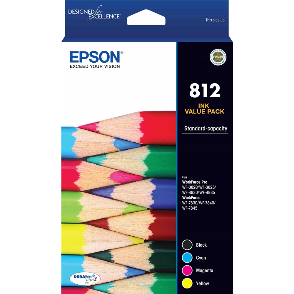 Image for EPSON 812 INK CARTRIDGE BLACK/CYAN/MAGENTA/YELLOW from MOE Office Products Depot Mackay & Whitsundays