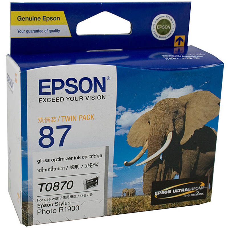 Image for EPSON T0870 INK CARTRIDGE GLOSS OPTIMISER PACK 2 from Ross Office Supplies Office Products Depot