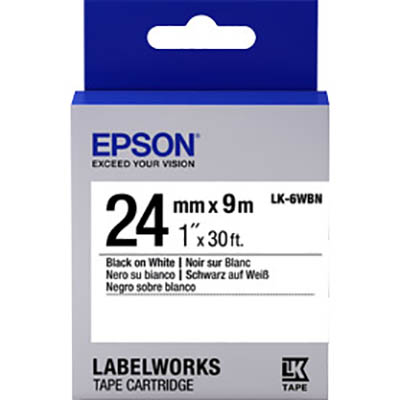 Image for EPSON LABELWORKS LK TAPE 24MM X 9M BLACK ON WHITE from Office Products Depot