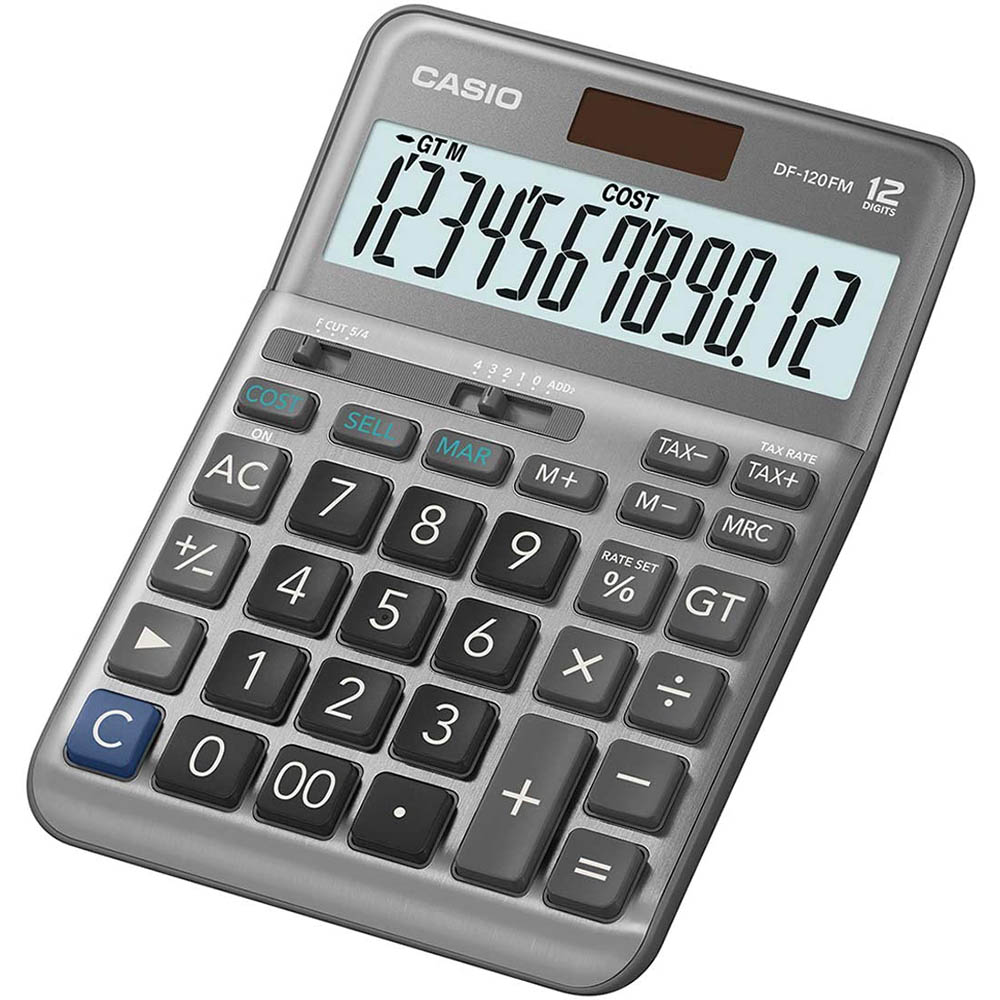 Image for CASIO DF-120FM DESKTOP TAX CALCULATOR 12 DIGIT GREY from Office Products Depot