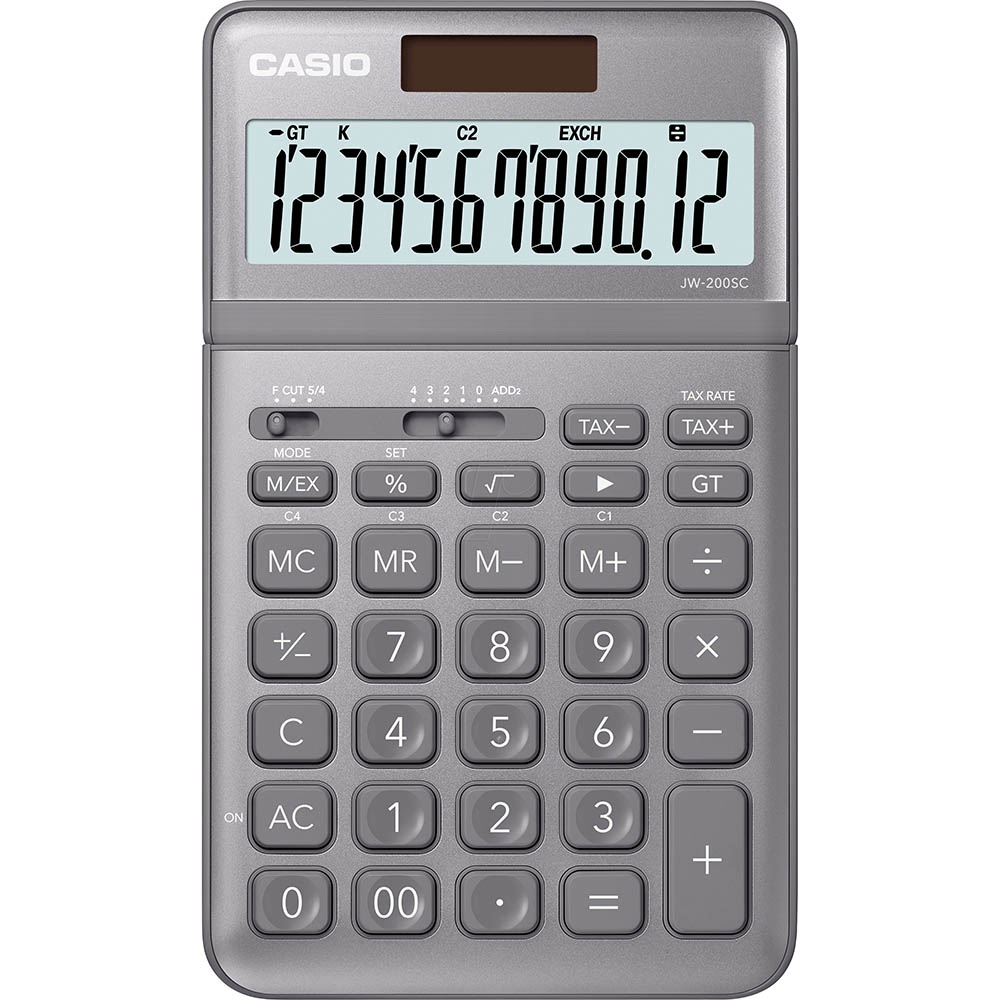 Image for CASIO JW-200SC DESKTOP CALCULATOR 12 DIGIT GREY from Office Products Depot