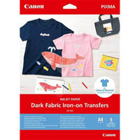 canon df-101 iron-on transfers paper dark fabric a4 pack 5