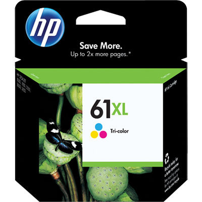 Image for HP CH564WA 61XL INK CARTRIDGE HIGH YIELD TRI COLOUR PACK CYAN/MAGENTA/YELLOW from Office Products Depot