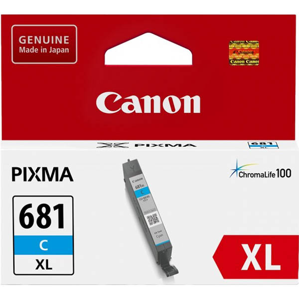 Image for CANON CLI681XL INK CARTRIDGE HIGH YIELD CYAN from Total Supplies Pty Ltd