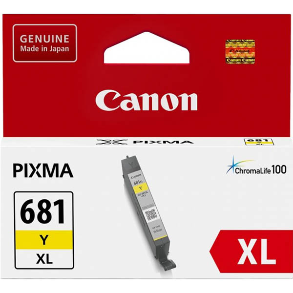 Image for CANON CLI681XL INK CARTRIDGE HIGH YIELD YELLOW from Total Supplies Pty Ltd
