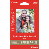canon pp-301 glossy photo paper 265gsm 4 x 6 inch white pack 100