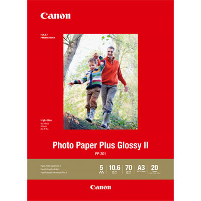 Image for CANON PP-301 GLOSSY PHOTO PAPER 265GSM A3 WHITE PACK 20 from Albany Office Products Depot