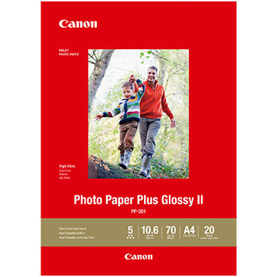Image for CANON PP-301 GLOSSY PHOTO PAPER 265GSM A4 WHITE PACK 20 from Office Products Depot Gold Coast