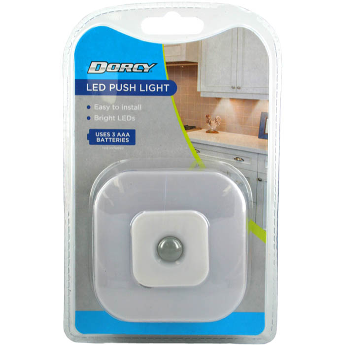 Image for DORCY D1029 LED PUSH LIGHT SQUARE WHITE from MOE Office Products Depot Mackay & Whitsundays