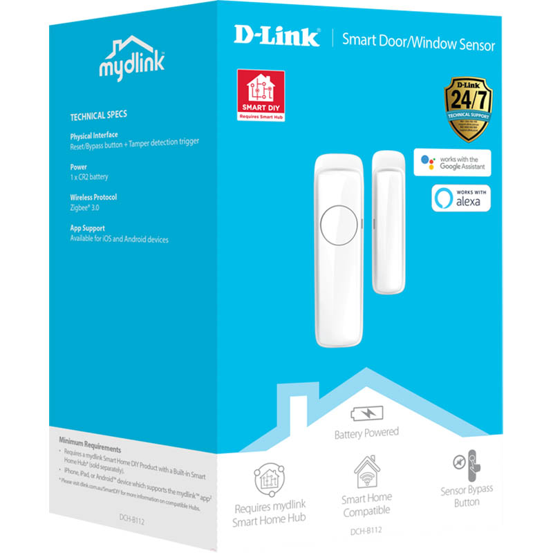 Image for D-LINK DCH-B112 MYDLINK SMART DOOR/WINDOW SENSOR WHITE from Office Products Depot Gold Coast