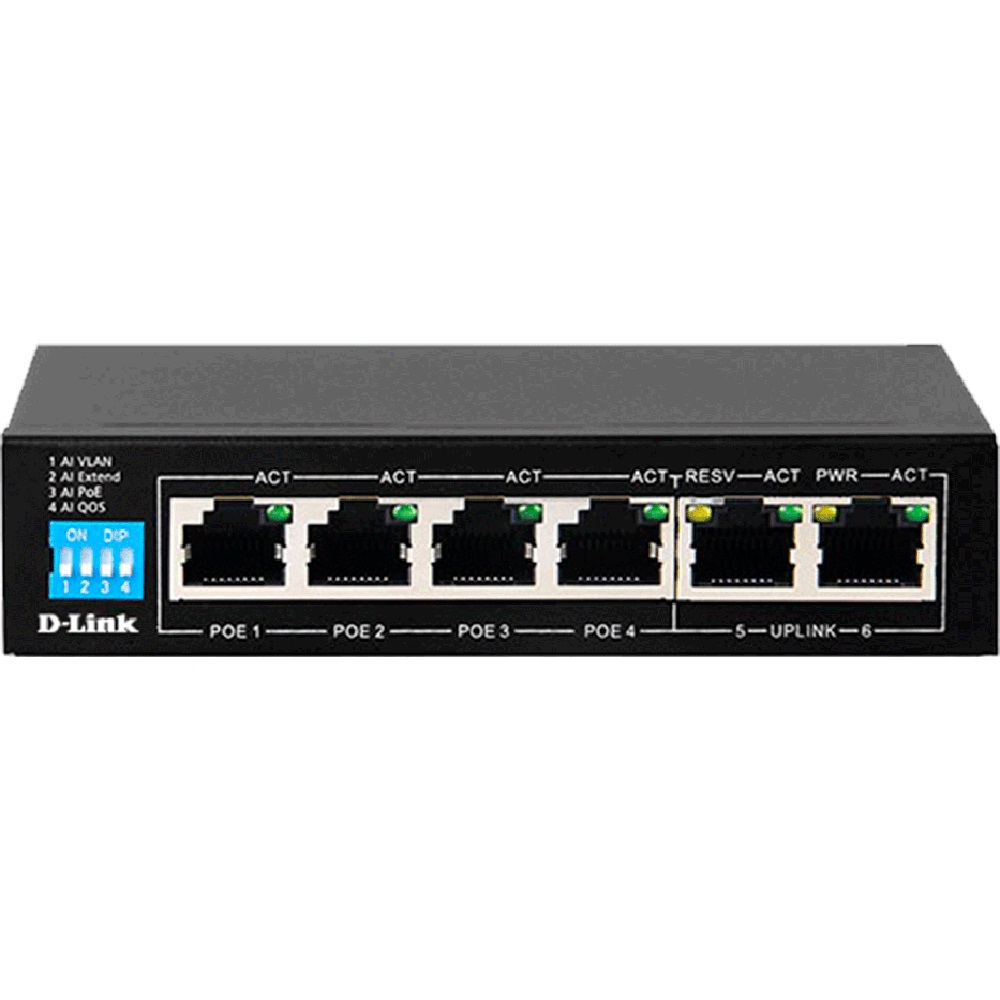 Image for D-LINK DES-F1006P-E SWITCH 6 PORT POE UNMANAGED BLACK from Albany Office Products Depot