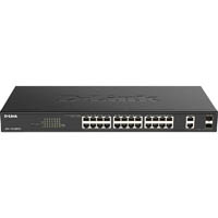 d-link dgs-1100-26mpv2 26-port gigabit smart managed poe switch with 24 poe ports and 2 sfp (combo) ports (370w poe budget)