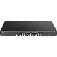d-link dgs-1250-28xmp 28-port gigabit smart managed poe switch with 24 rj45 and 4 sfp+ 10g ports