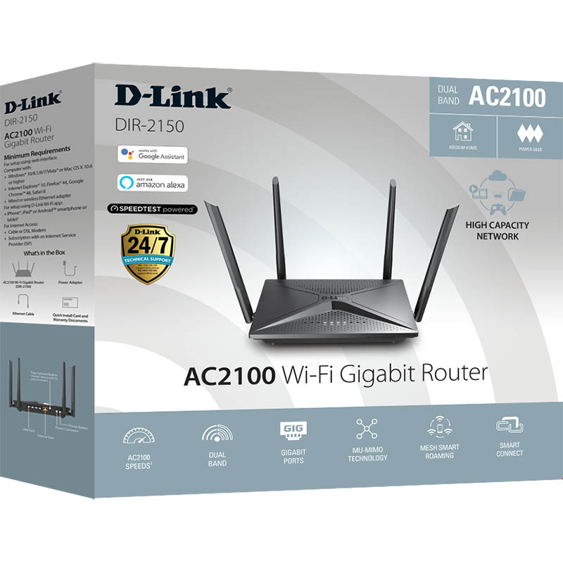 Image for D-LINK DIR-2150 AC2100 WI-FI GIGABIT ROUTER BLACK from Office Products Depot Gold Coast