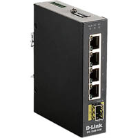 d-link dis-100g-5sw 5-port gigabit industrial switch with 4 1000base-t ports and 1 sfp port