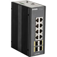 d-link dis-300g-12sw 12-port gigabit industrial managed switch with 8 1000base-t ports and 4 sfp ports