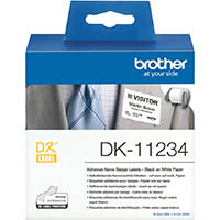 brother dk-11234 adhesive name badge labels 60 x 86mm white roll 260
