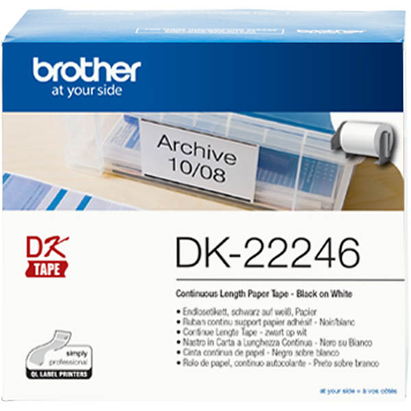 Image for BROTHER DK-22246 CONTINUOUS PAPER LABEL ROLL 103MM X 30.48M WHITE from MOE Office Products Depot Mackay & Whitsundays