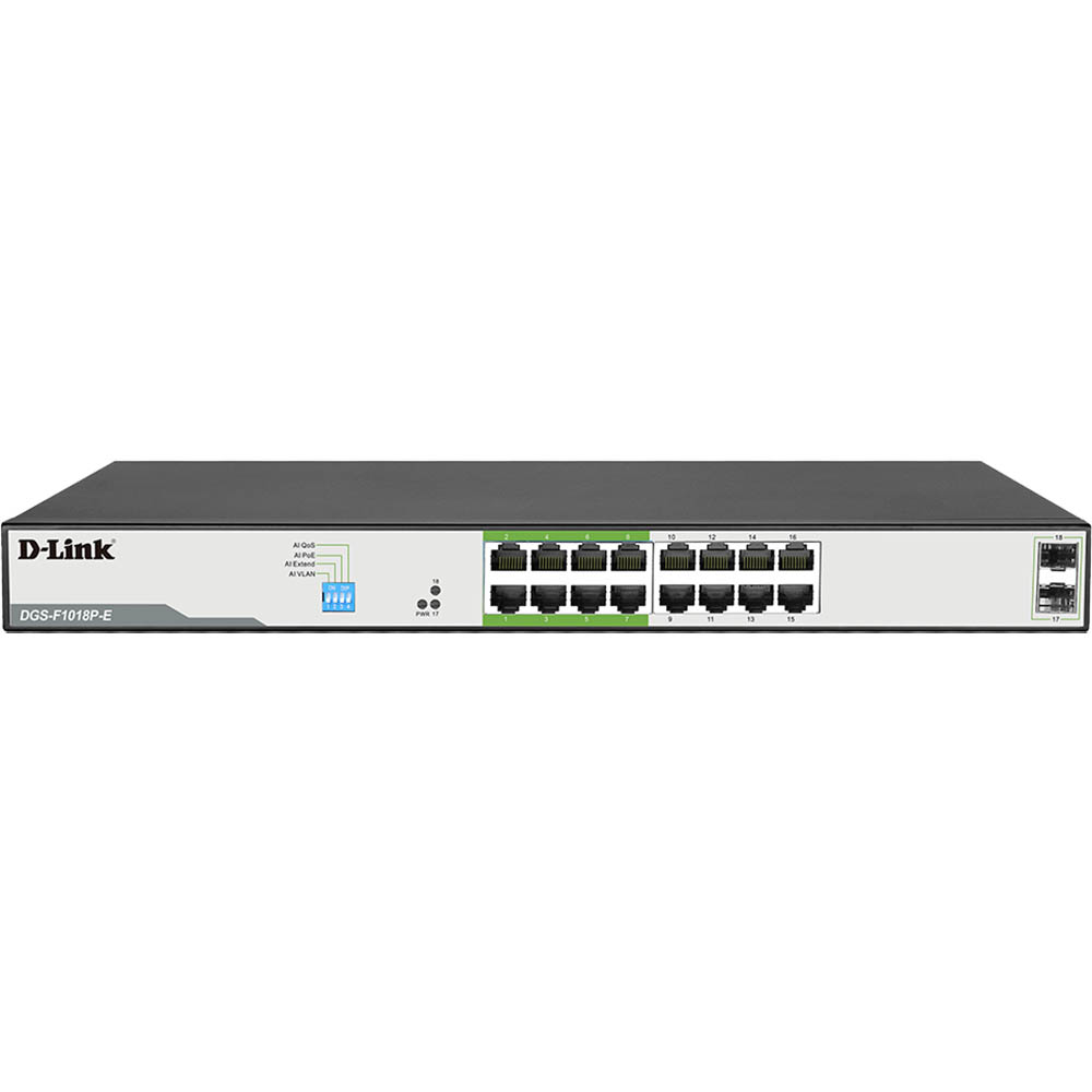 Image for D-LINK DGS-F1018P-E 18-PORT GIGABIT POE SWITCH from Ross Office Supplies Office Products Depot