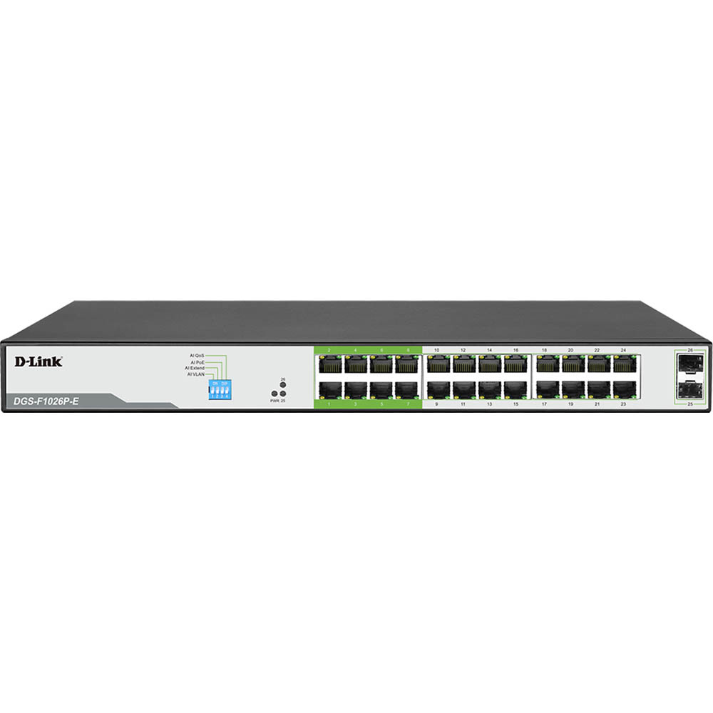 Image for D-LINK DGS-F1026P-E 26-PORT GIGABIT POE SWITCH from Margaret River Office Products Depot