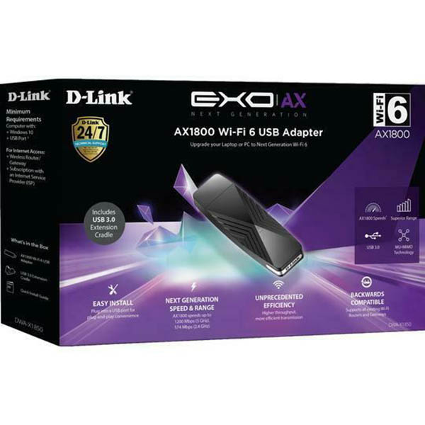 Image for D-LINK DWA-X1850 AX1800 WI-FI 6 USB ADAPTER from MOE Office Products Depot Mackay & Whitsundays