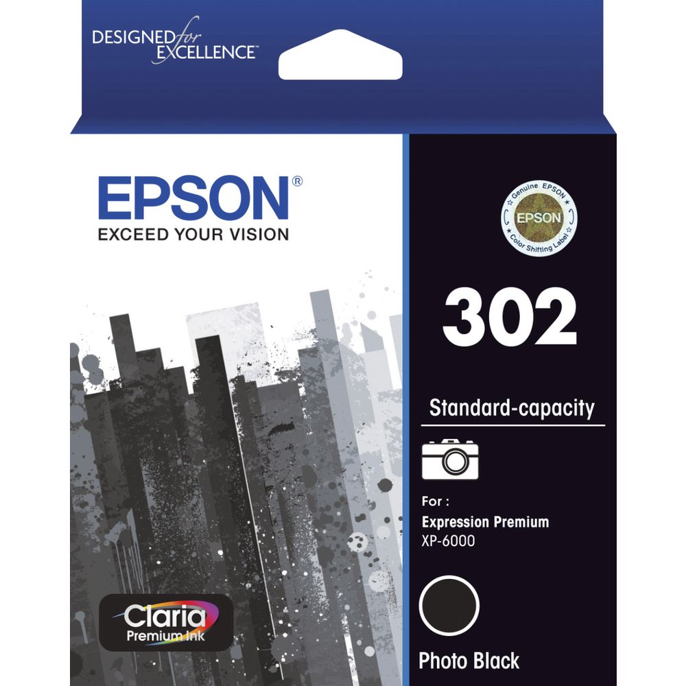 Image for EPSON 302 INK CARTRIDGE PHOTO BLACK from MOE Office Products Depot Mackay & Whitsundays