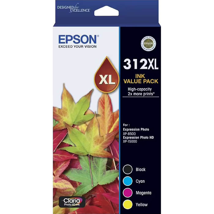Image for EPSON 312XL INK CARTRIDGE HIGH YIELD CYAN/MAGENTA/YELLOW/BLACK from Office Products Depot
