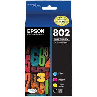 Image for EPSON 802 INK CARTRIDGE CYAN/MAGENTA/YELLOW/BLACK from Office Products Depot