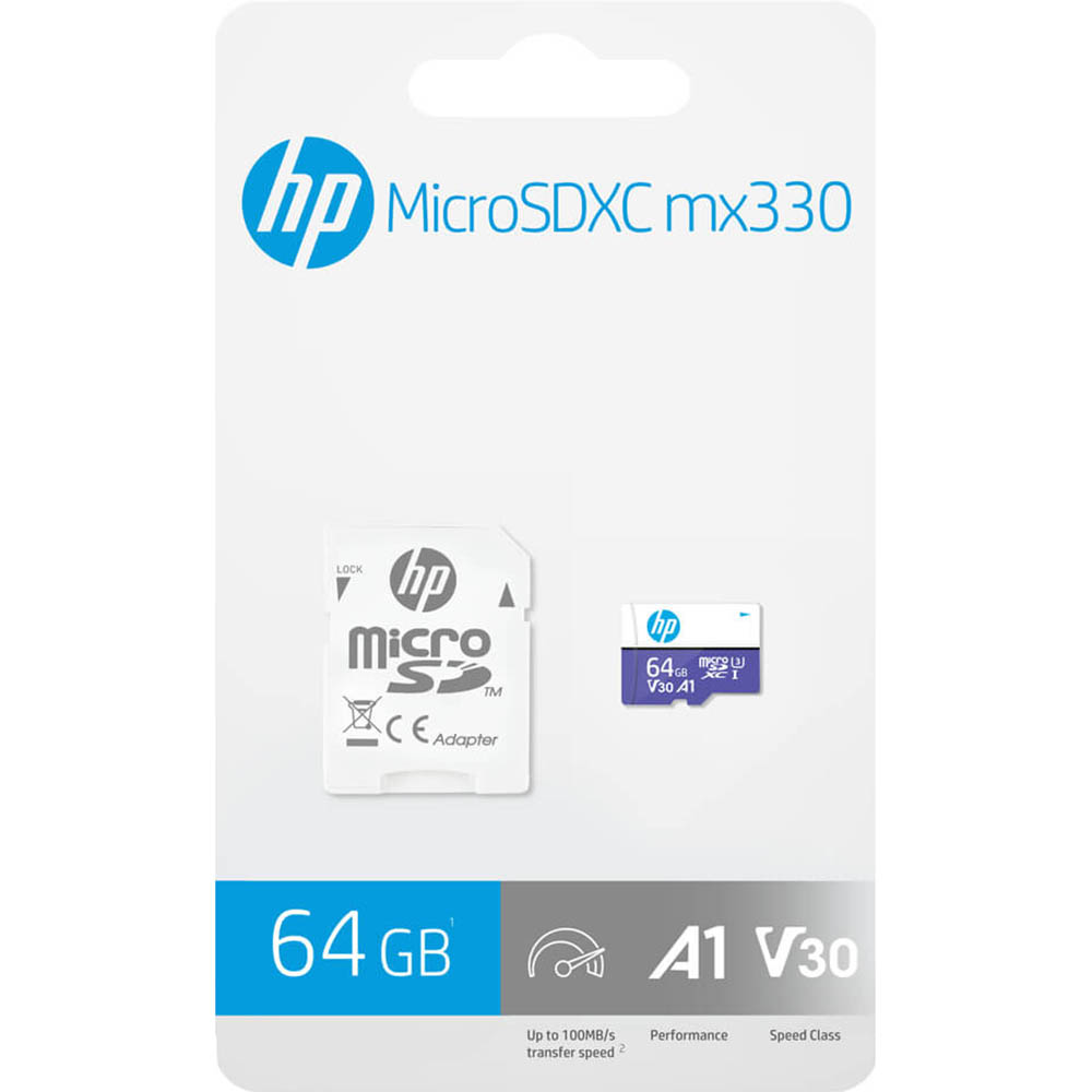 Image for HP MX330 A1 U3 HIGH SPEED MICROSD CARD 64GB from MOE Office Products Depot Mackay & Whitsundays