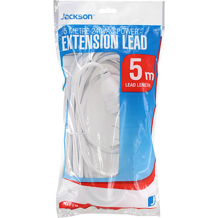 Image for JACKSON POWER EXTENSION LEAD 5 METRE WHITE from Ross Office Supplies Office Products Depot