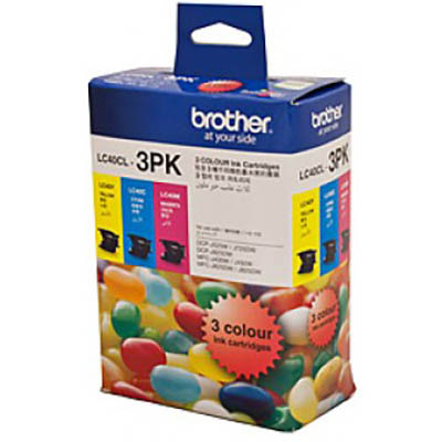 Image for BROTHER LC40CL3PK INK CARTRIDGE VALUE PACK CYAN/MAGENTA/YELLOW from MOE Office Products Depot Mackay & Whitsundays