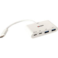 lindy 43093 4-port hub usb-c to usb-a power delivery white