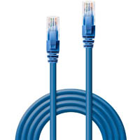 lindy 48018 network cable cat6 u/utp gigabit 2m blue