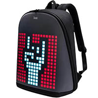 divoom pixoo backpack with 13 inch programmable pixel led display black
