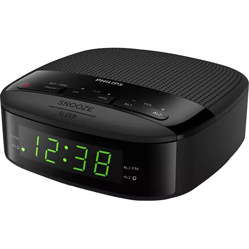 Image for PHILIPS CLOCK RADIO BLACK from OFFICEPLANET OFFICE PRODUCTS DEPOT