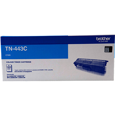 Image for BROTHER TN443 TONER CARTRIDGE HIGH YIELD CYAN from Ross Office Supplies Office Products Depot