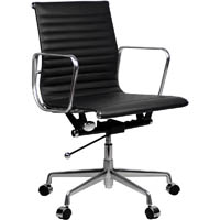 aero managers chair medium back arms leather black
