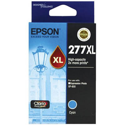 Image for EPSON 277XL INK CARTRIDGE HIGH YIELD CYAN from MOE Office Products Depot Mackay & Whitsundays