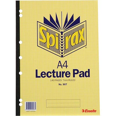 Image for SPIRAX 907 LECTURE BOOK 7MM RULED 7 HOLE PUNCHED SIDE OPEN GLUE BOUND 140 PAGE A4 from Albany Office Products Depot