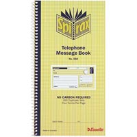 spirax 550 telephone message book carbonless 160 page 279 x 144mm