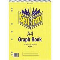 spirax graph book top open 5mm 60 page a4