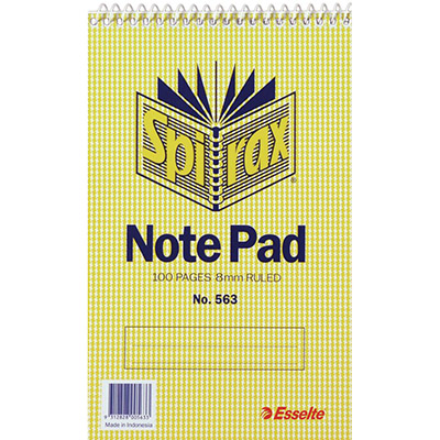 Image for SPIRAX 563 NOTEBOOK REPORTERS SPIRAL BOUND TOP OPEN 100 PAGE 200 X 127MM from OFFICEPLANET OFFICE PRODUCTS DEPOT