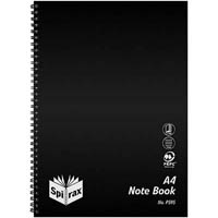 spirax p595 notebook pp cover 7mm ruled side open a4 120 page black