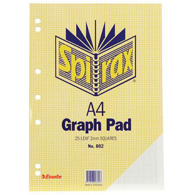 Image for SPIRAX GRAPH PAD TOP OPEN 2MM 25 LEAF A4 from Total Supplies Pty Ltd