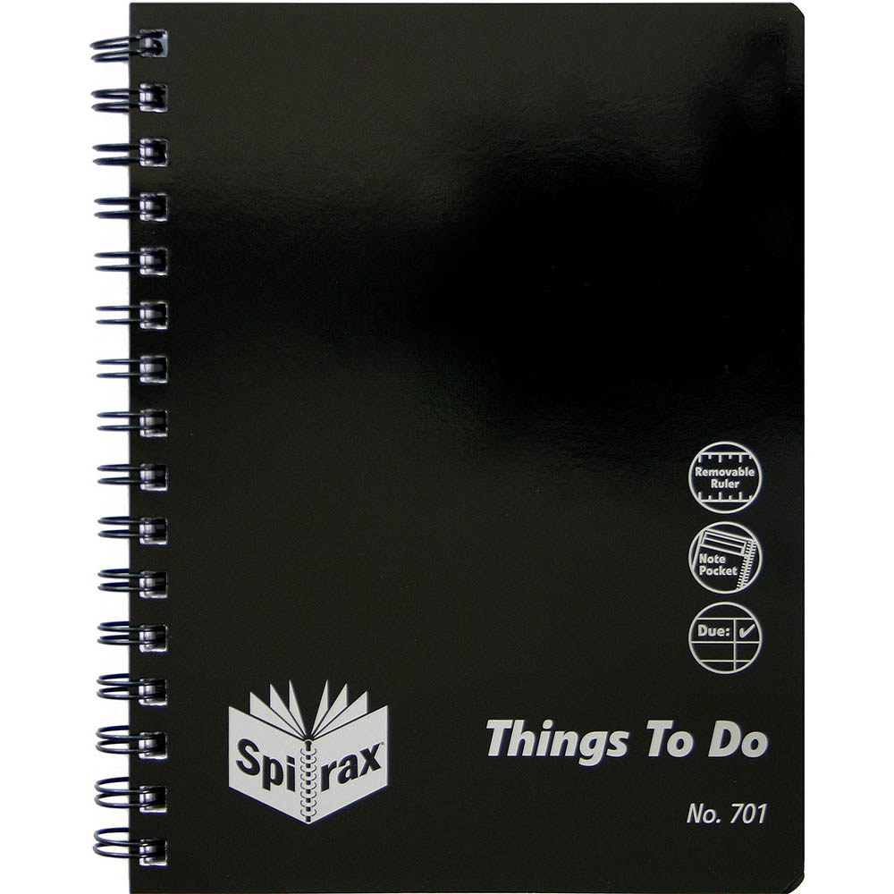 Image for SPIRAX 701 ORGANISER NOTEBOOK THINGS TO DO WIRO BOUND 96 PAGE A5 from OFFICEPLANET OFFICE PRODUCTS DEPOT