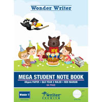 wonder writer mega student notebook qld ruling year 2 18mm 64 page 330 x 240mm wonder 7