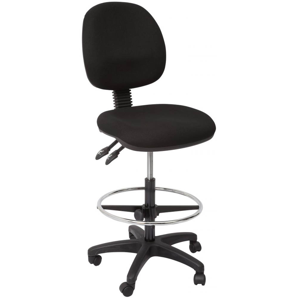 Image for RAPIDLINE EC070BM DRAFTING CHAIR MEDIUM BACK BLACK from Barkers Rubber Stamps & Office Products Depot
