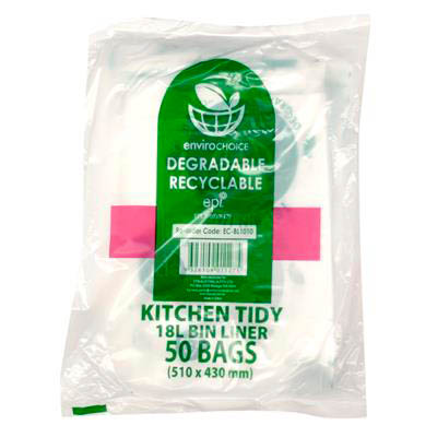 Image for ENVIROCHOICE BIN LINER DEGRADEABLE HIGH DENSITY 18 LITRE CLEAR PACK 50 from Total Supplies Pty Ltd
