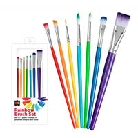educational colours rainbow paint brush assorted set 7